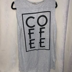 Coffee light gray t shirt dress